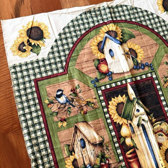 Vintage Quilt Panel Birdhouses Panel Sunflowers Spring Industries 34” X 44” - Picture 3 of 6